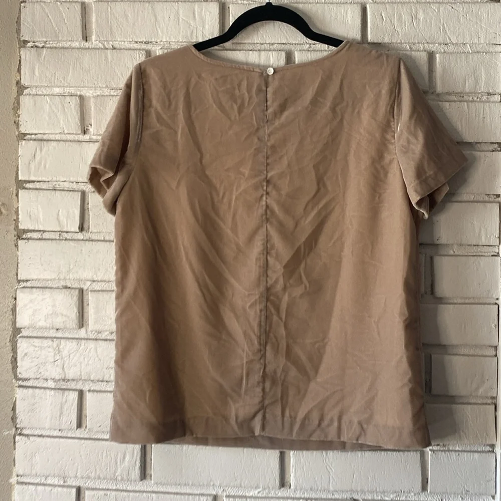 J. Crew blush velvet short sleeve top